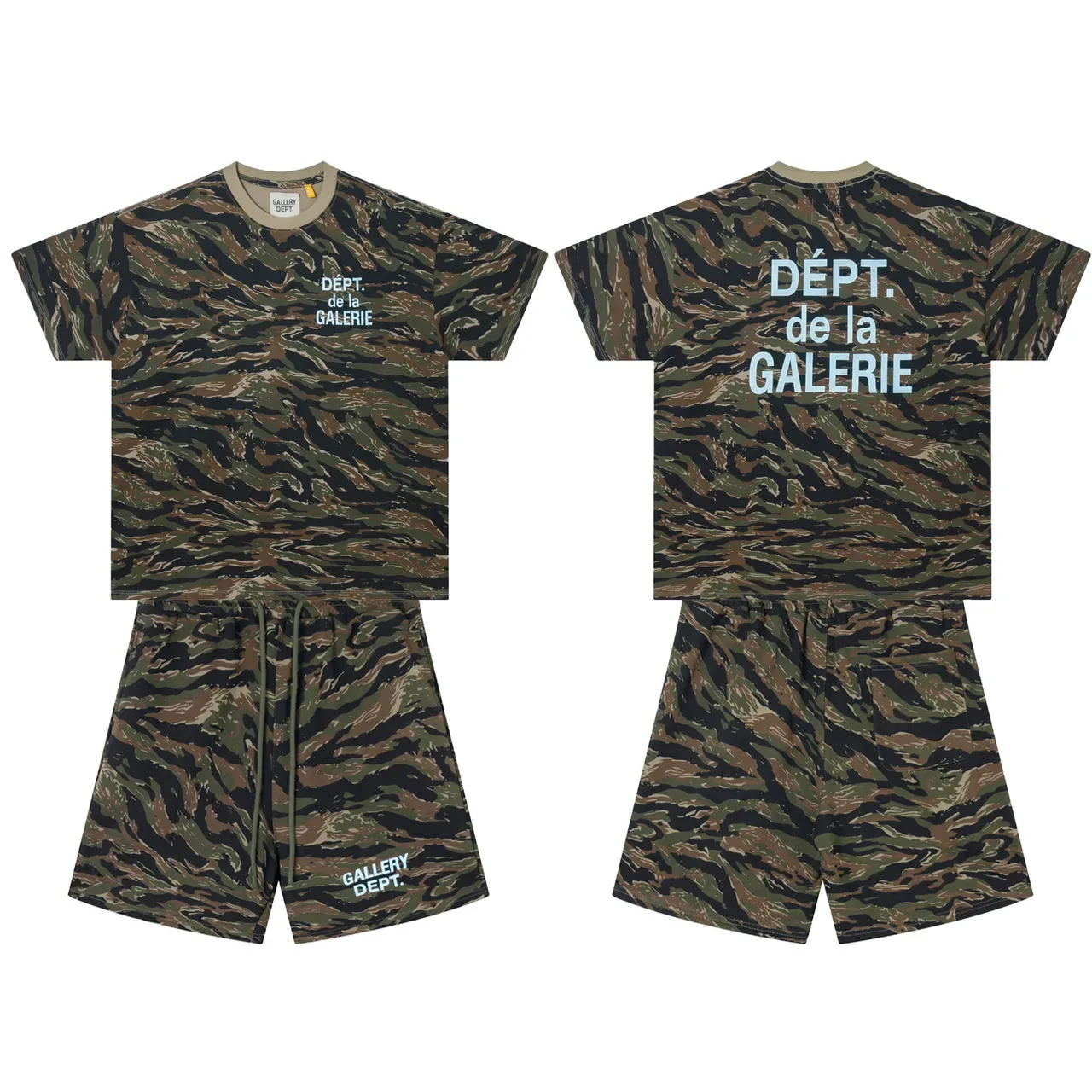 Gallery Dept Multicolor Camouflage Print Drawstring Waist Shorts 5