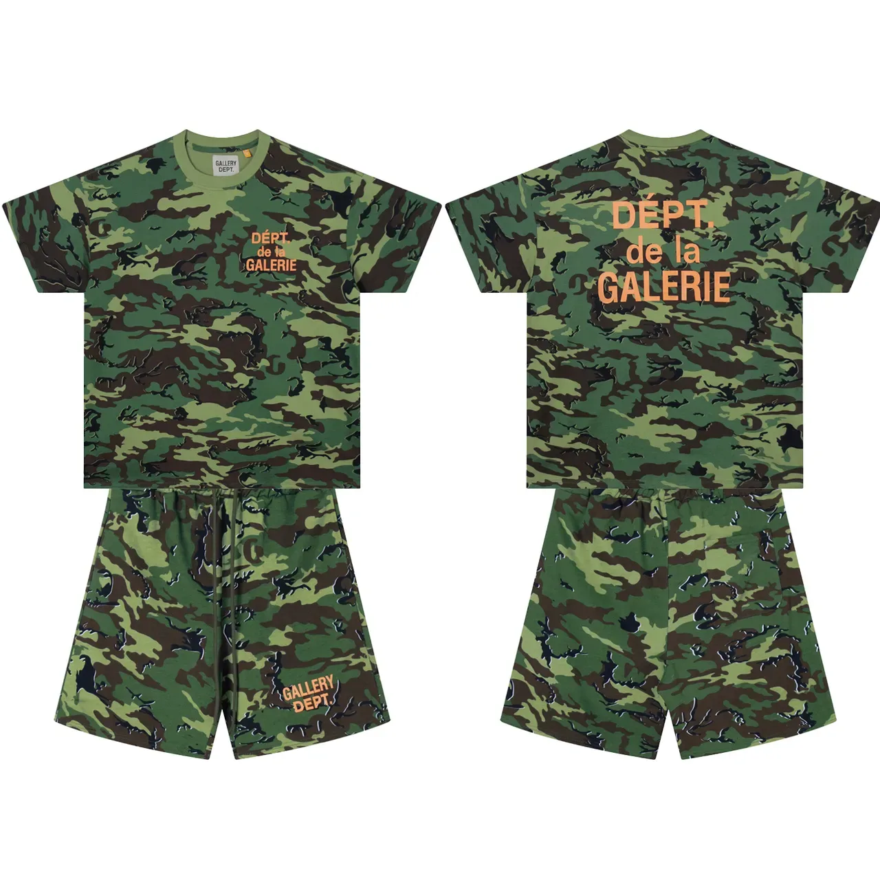 Gallery Dept Multicolor Camouflage Print Drawstring Waist Shorts 6