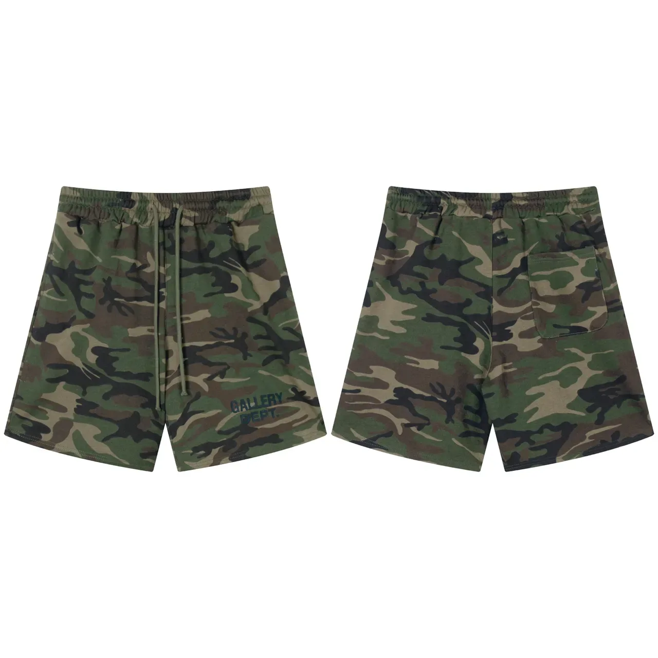 Gallery Dept Multicolor Camouflage Print Drawstring Waist Shorts 9