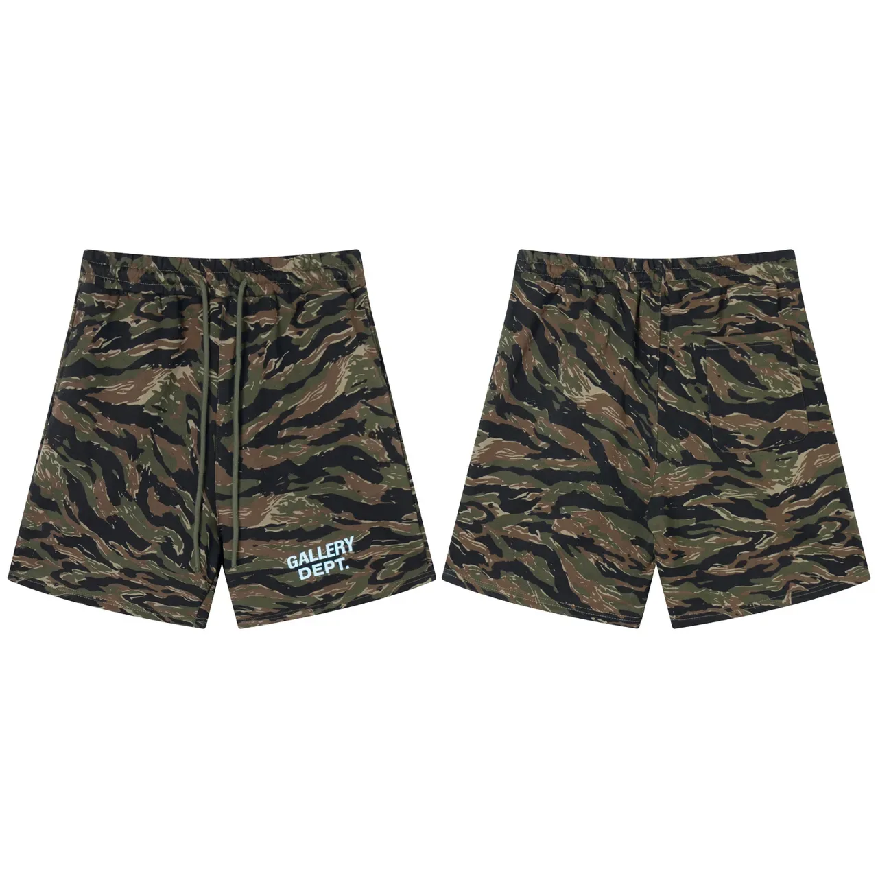 Gallery Dept Multicolor Camouflage Print Drawstring Waist Shorts 10