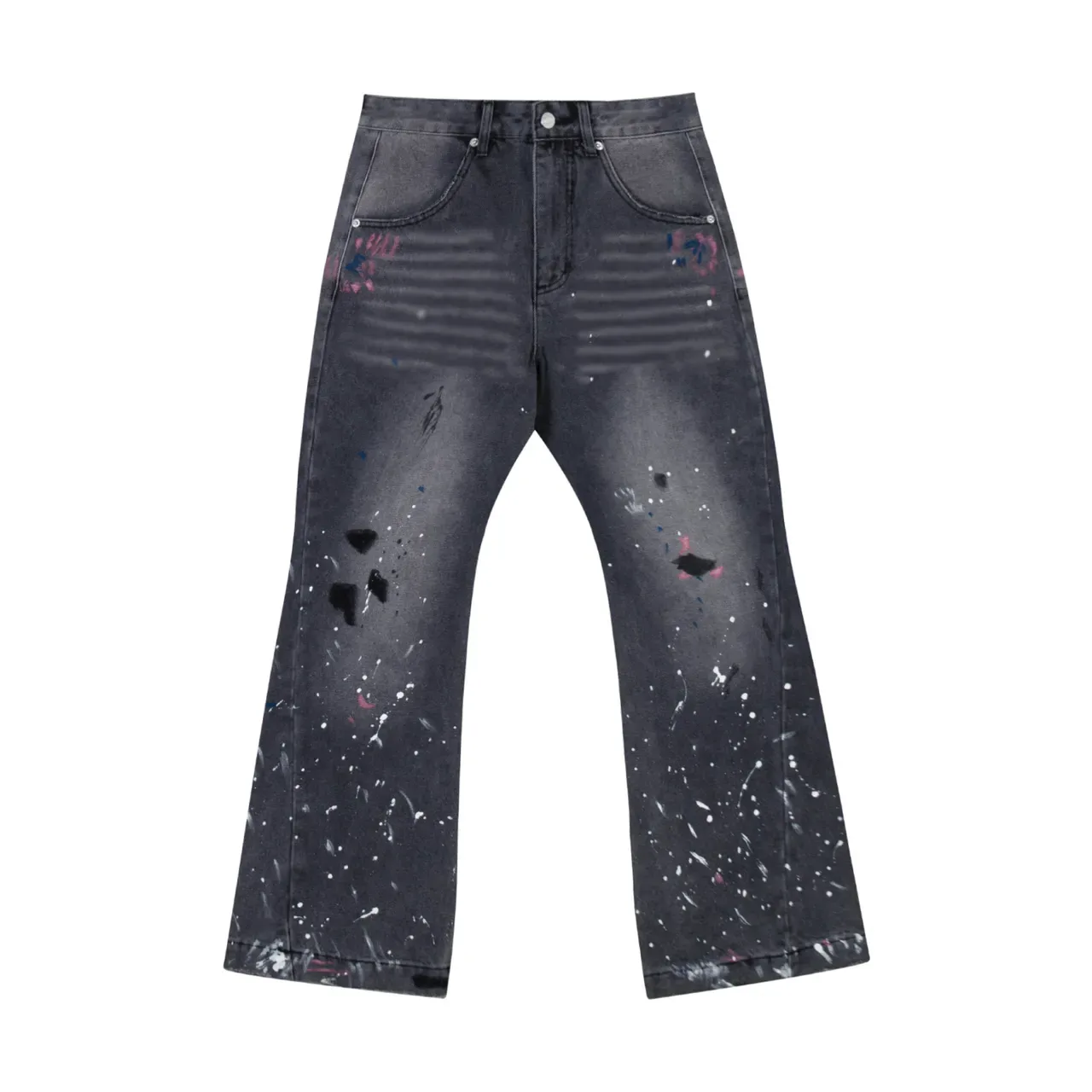 Gallery Dept Paint-Splatter Distressed Flared Jeans 2