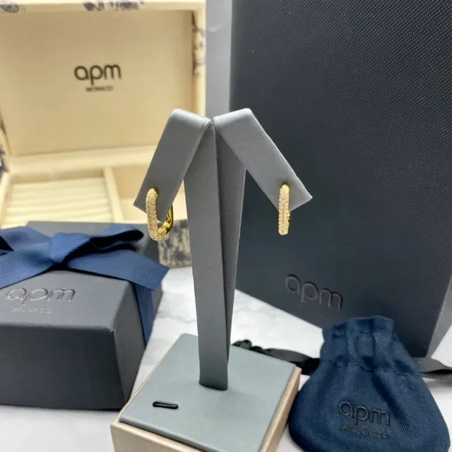 apm Monaco Gold-Tone Pavé Square Hoop Earrings 5