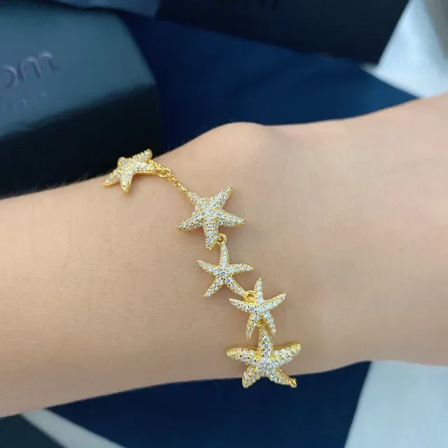 APM Monaco Gold-Tone Starfish Pavé Charm Adjustable Bracelet 2