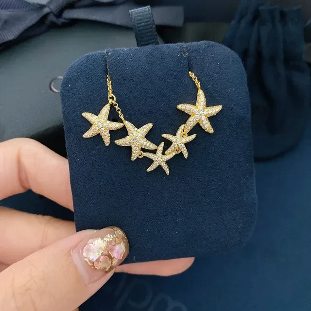 APM Monaco Gold-Tone Starfish Pavé Charm Adjustable Bracelet 7