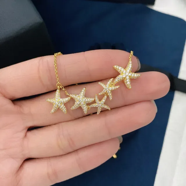APM Monaco Gold-Tone Starfish Pavé Charm Adjustable Bracelet 9