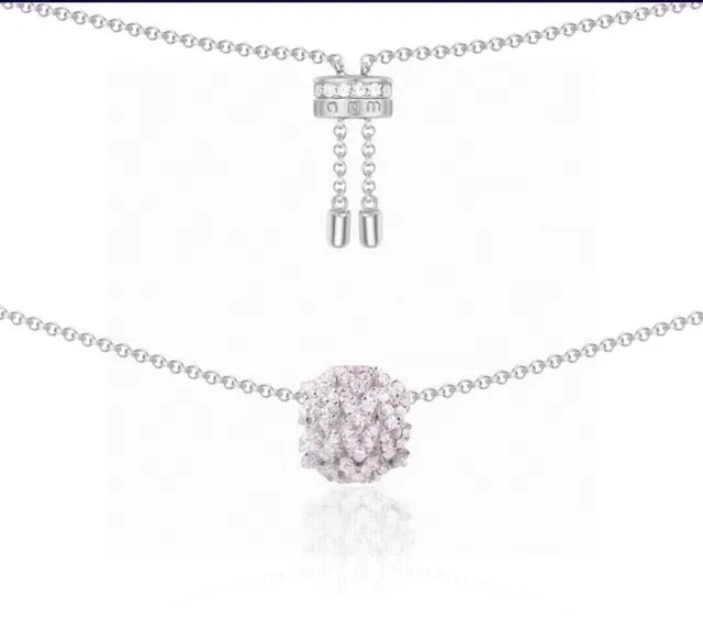 APM Monaco Silver Pavé Sphere and Locket Pendant Necklaces 7