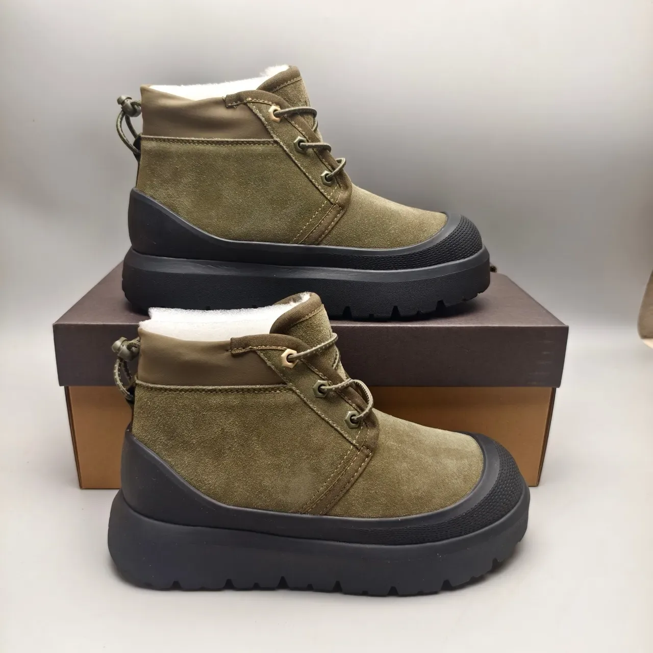 Botas Army Green Black Camurça Sola Chunky Lug Sole 5