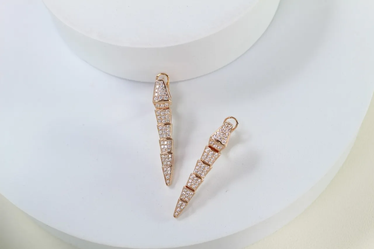 Asymmetrical Geometric Segmented Pavé and Open Metal Earrings 6