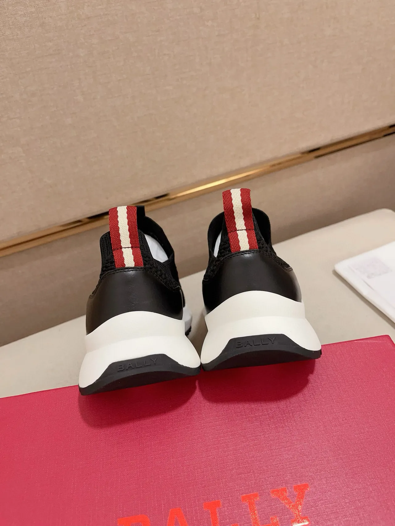 BALLY Black White Knit Upper Slip-On Construction Lifestyle Sneakers 4