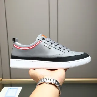 Bally Tênis Cinza e Preto de Couro Estilo de Vida