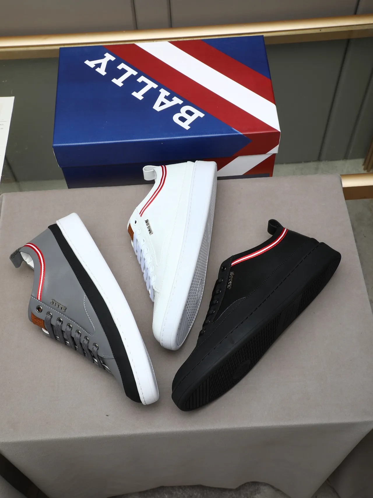Bally Gray and Black Leather Lifestyle Sneaker 2