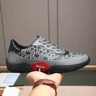 Bally Monogram-Print Gray and Black Lifestyle Sneakers