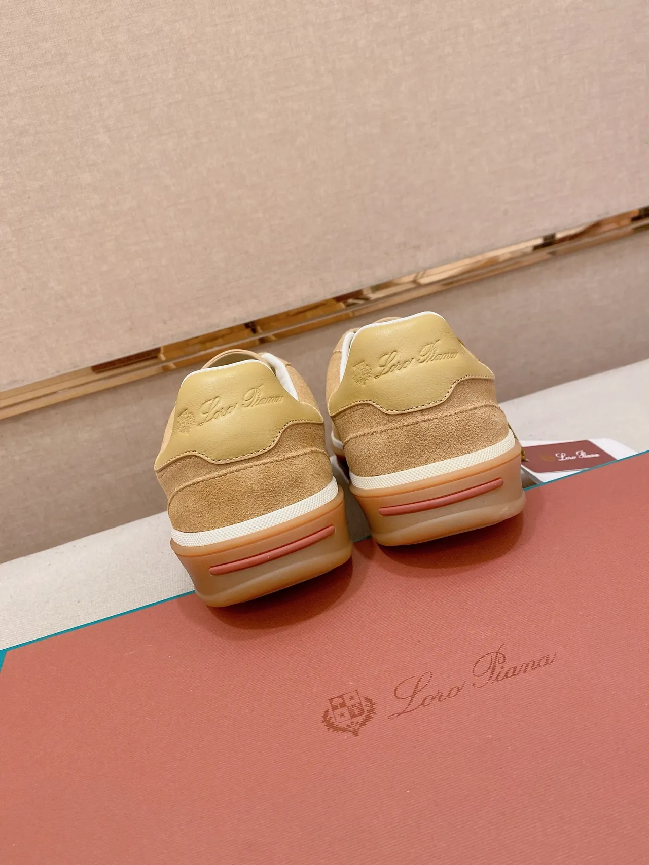 Beige and Yellow Suede Low-Top Lifestyle Sneaker 3