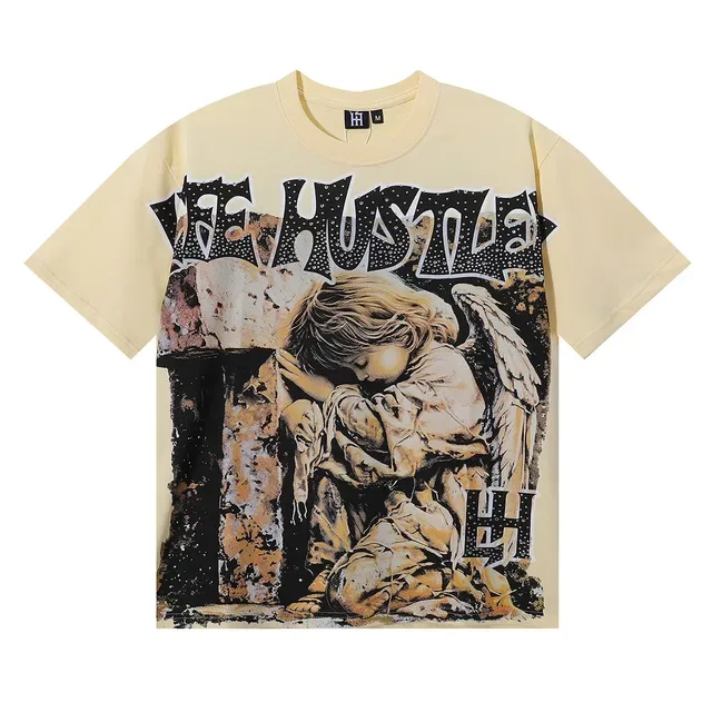Beige Graphic Print Oversized T-Shirt 4