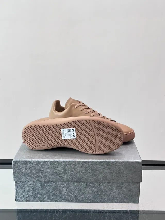 Beige Minimalist Leather Low-Top Lifestyle Sneakers 2