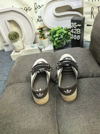 Beige Perforated Triple-Strap Casual Shoes 8