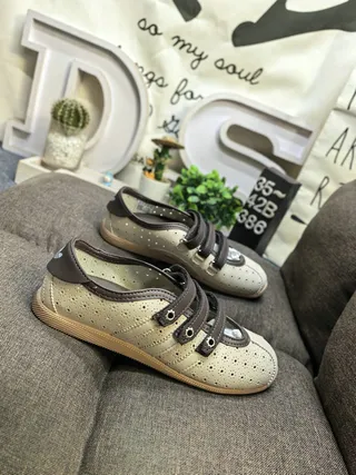 Beige Perforated Triple-Strap Casual Shoes 9