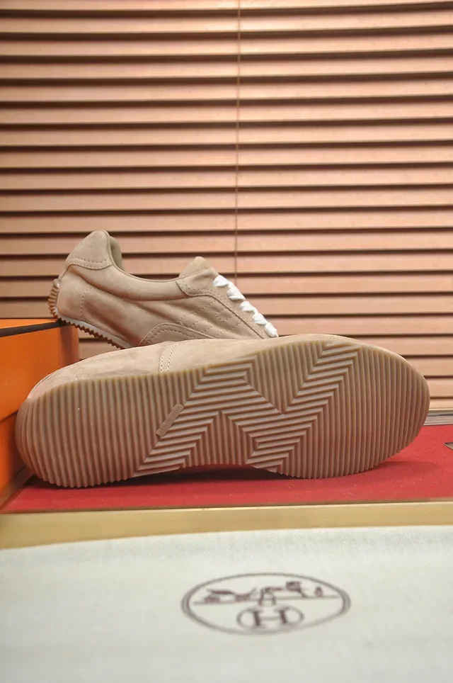 Beige Suede Low-Top Retro Runner Sneaker 3