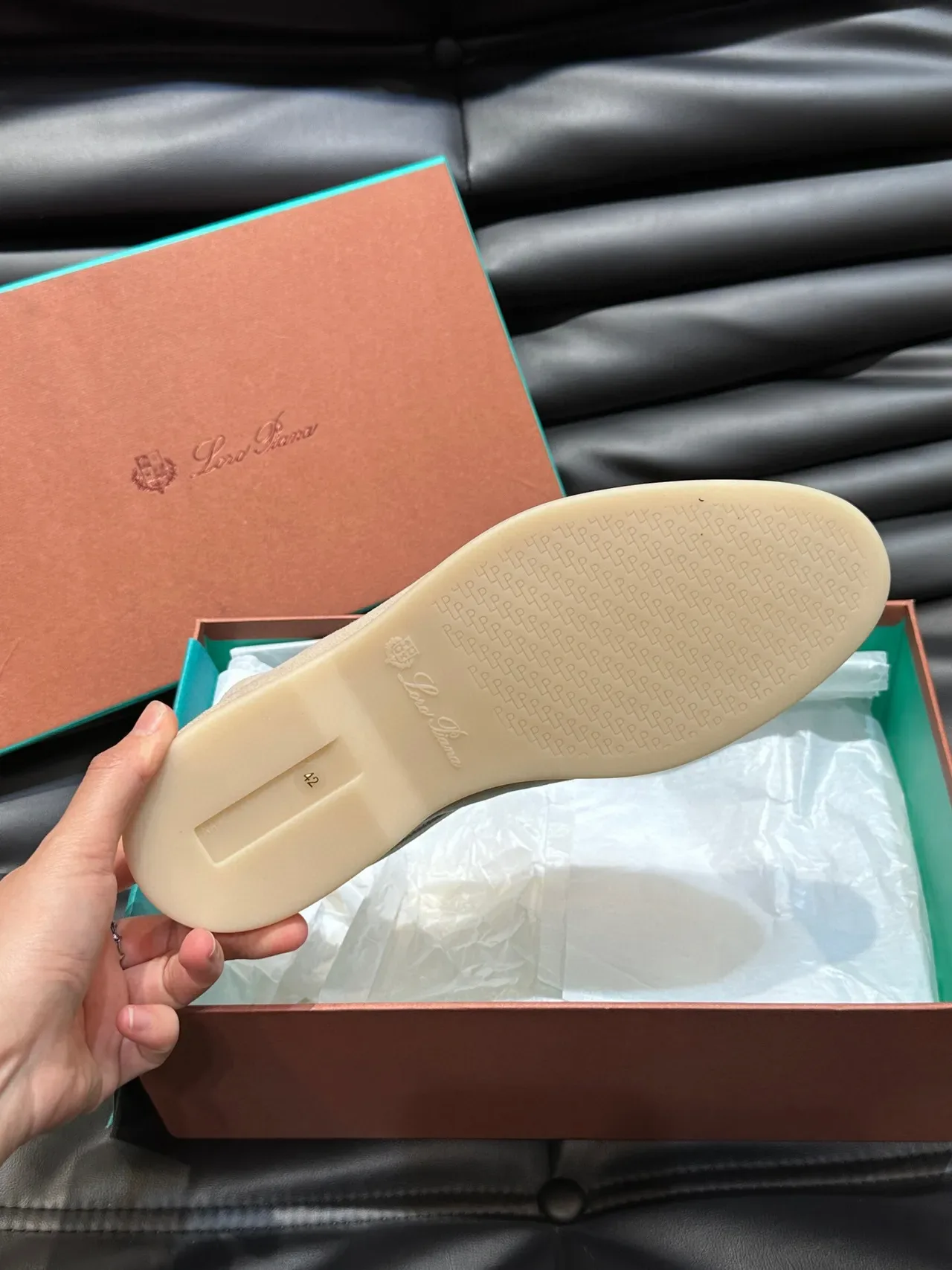 Beige Suede Moc-Toe Slip-On Loafers 8