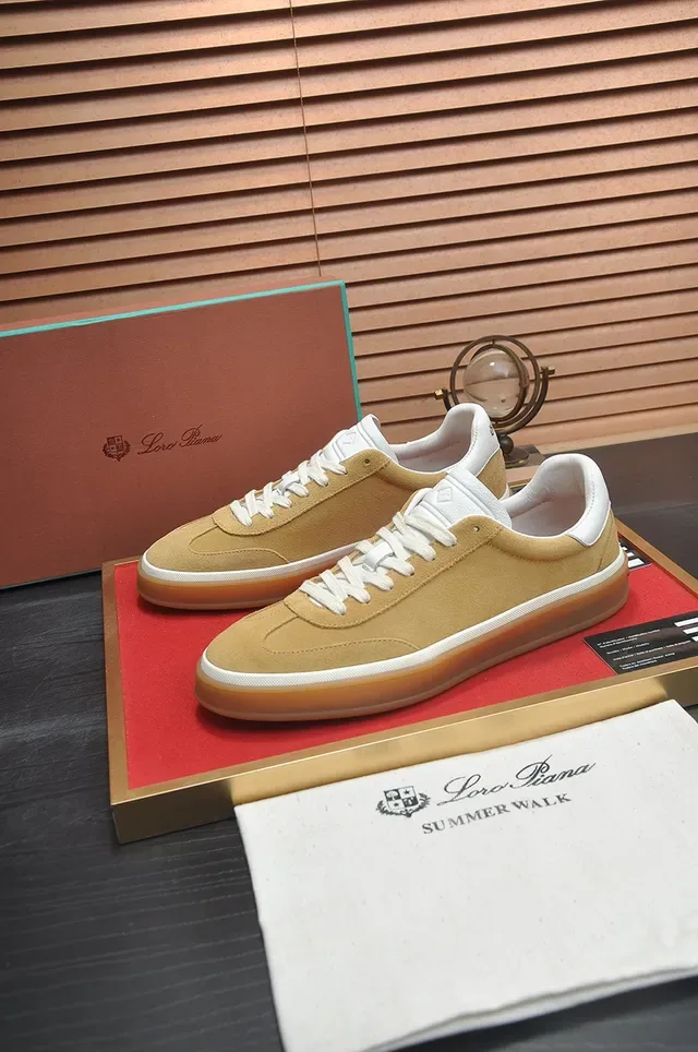 Beige White Suede Upper Contrast Collar Sneakers 4