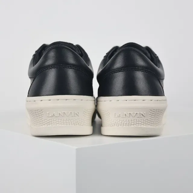 Black and Beige Platform Leather Sneaker 8