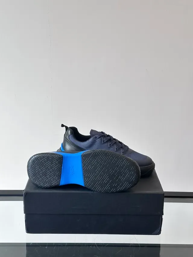 Black and Blue Accent Lifestyle Sneakers 2