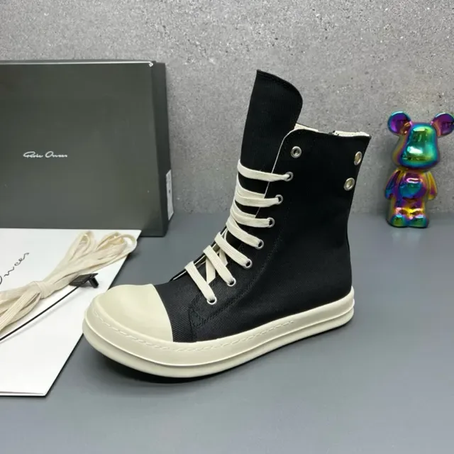 Black and Cream High-Top Canvas Lifestyle Sneakers 7