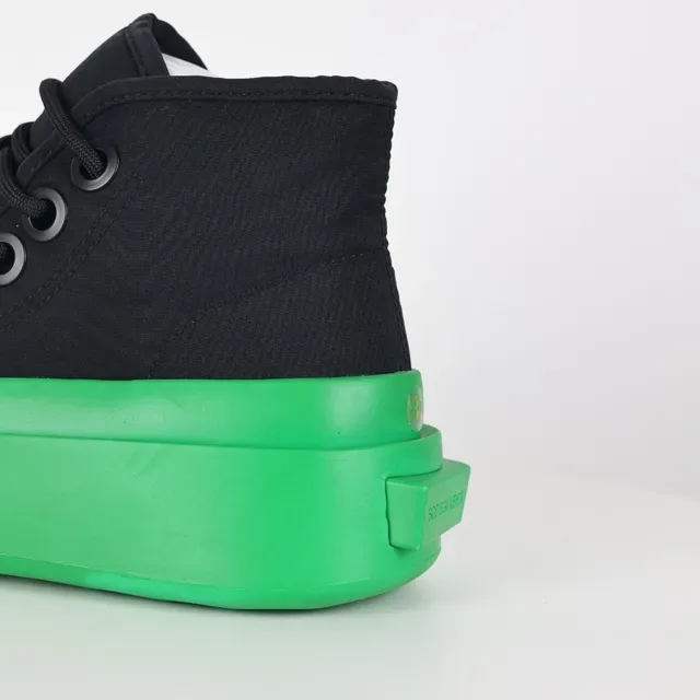 Black and Green High-Top Platform Sneakers 4