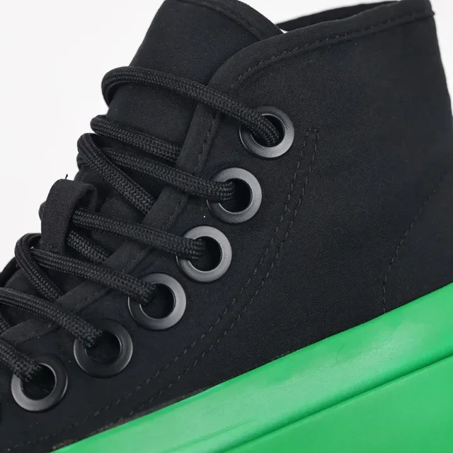 Black and Green High-Top Platform Sneakers 6