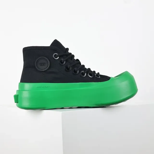 Black and Green High-Top Platform Sneakers 7