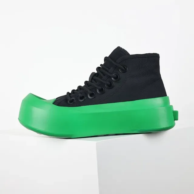 Black and Green High-Top Platform Sneakers 9
