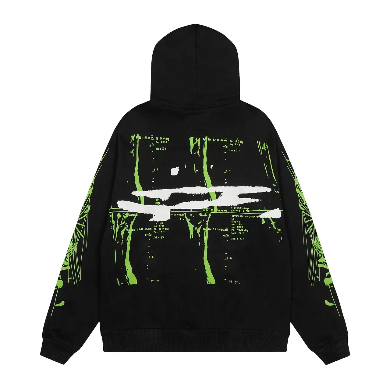 Black and Neon Green Graphic Print Tracksuit 3