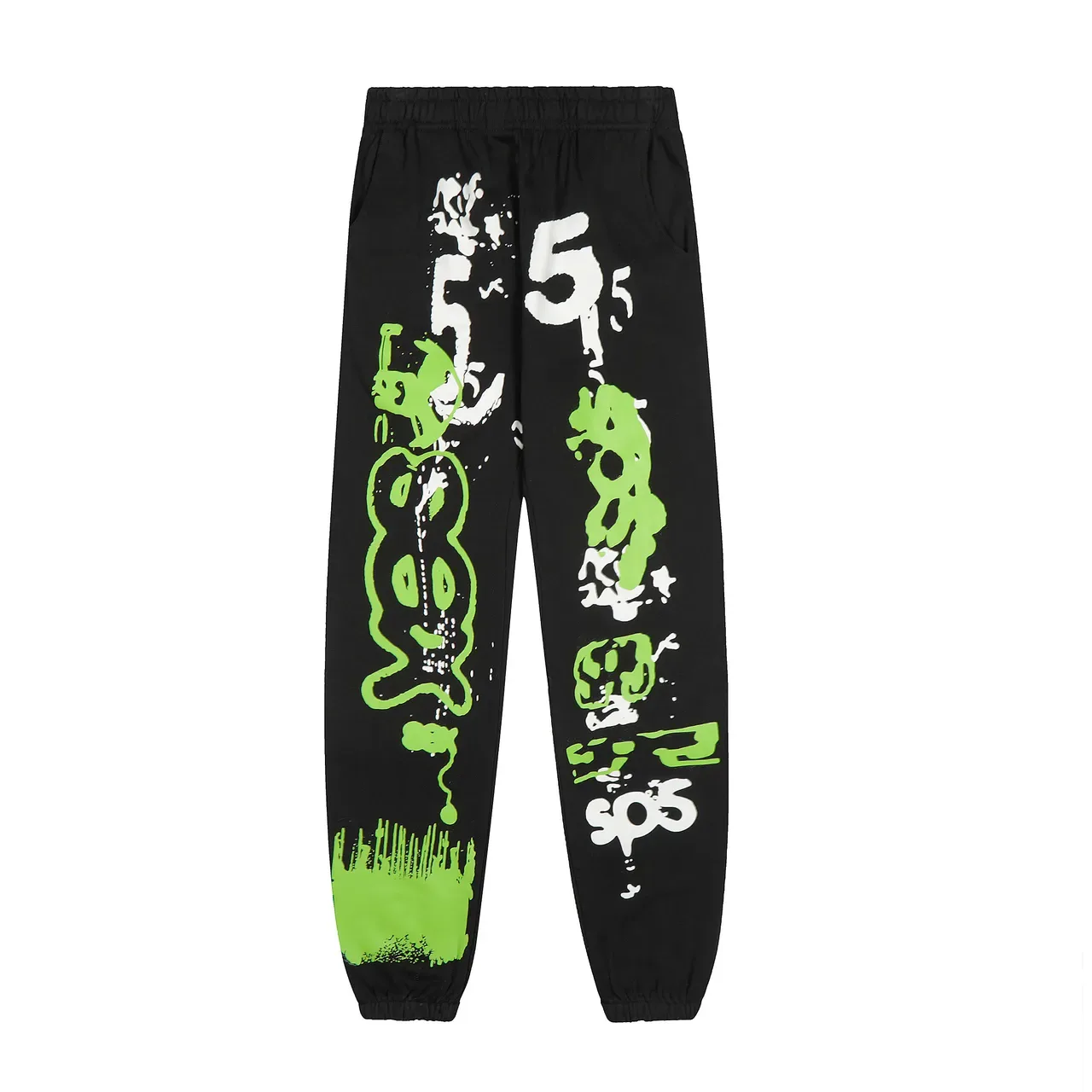 Black and Neon Green Graphic Print Tracksuit 5
