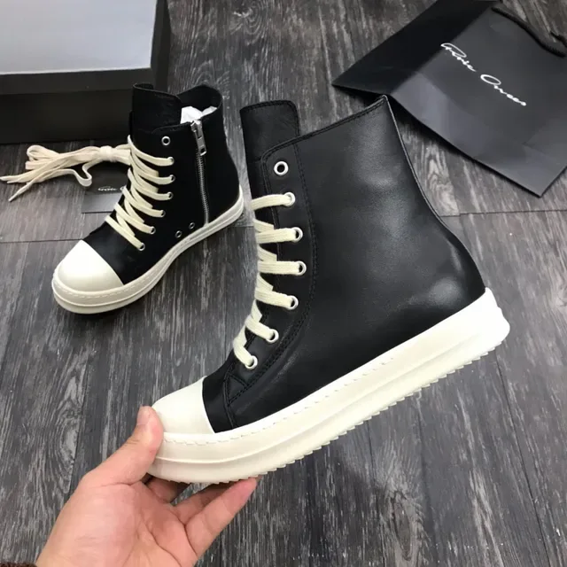 Black and Off-White High-Top Platform Leather Boot 4