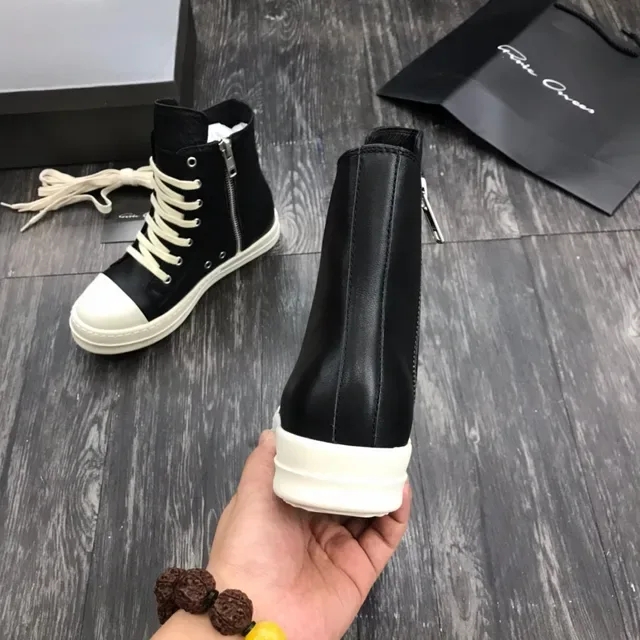 Black and Off-White High-Top Platform Leather Boot 5