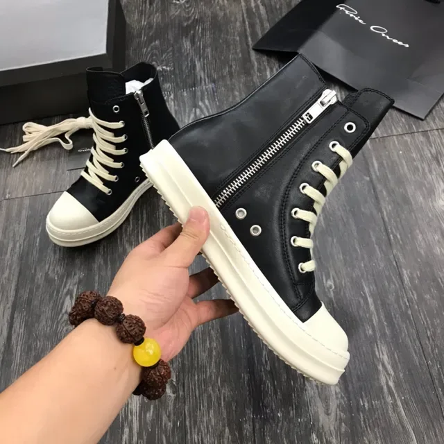 Black and Off-White High-Top Platform Leather Boot 6