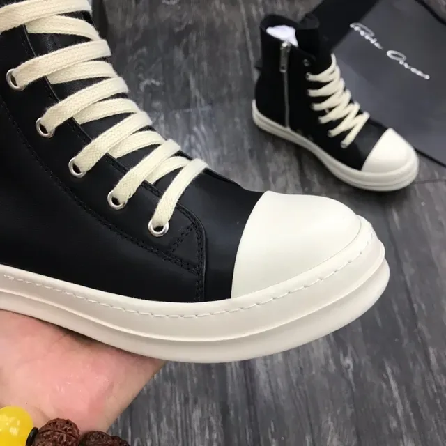 Black and Off-White High-Top Platform Leather Boot 7