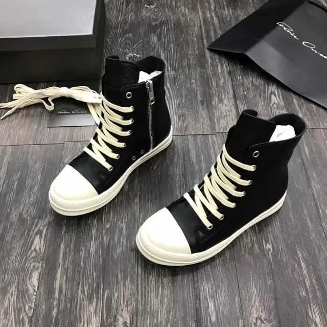 Black and Off-White High-Top Platform Leather Boot 9