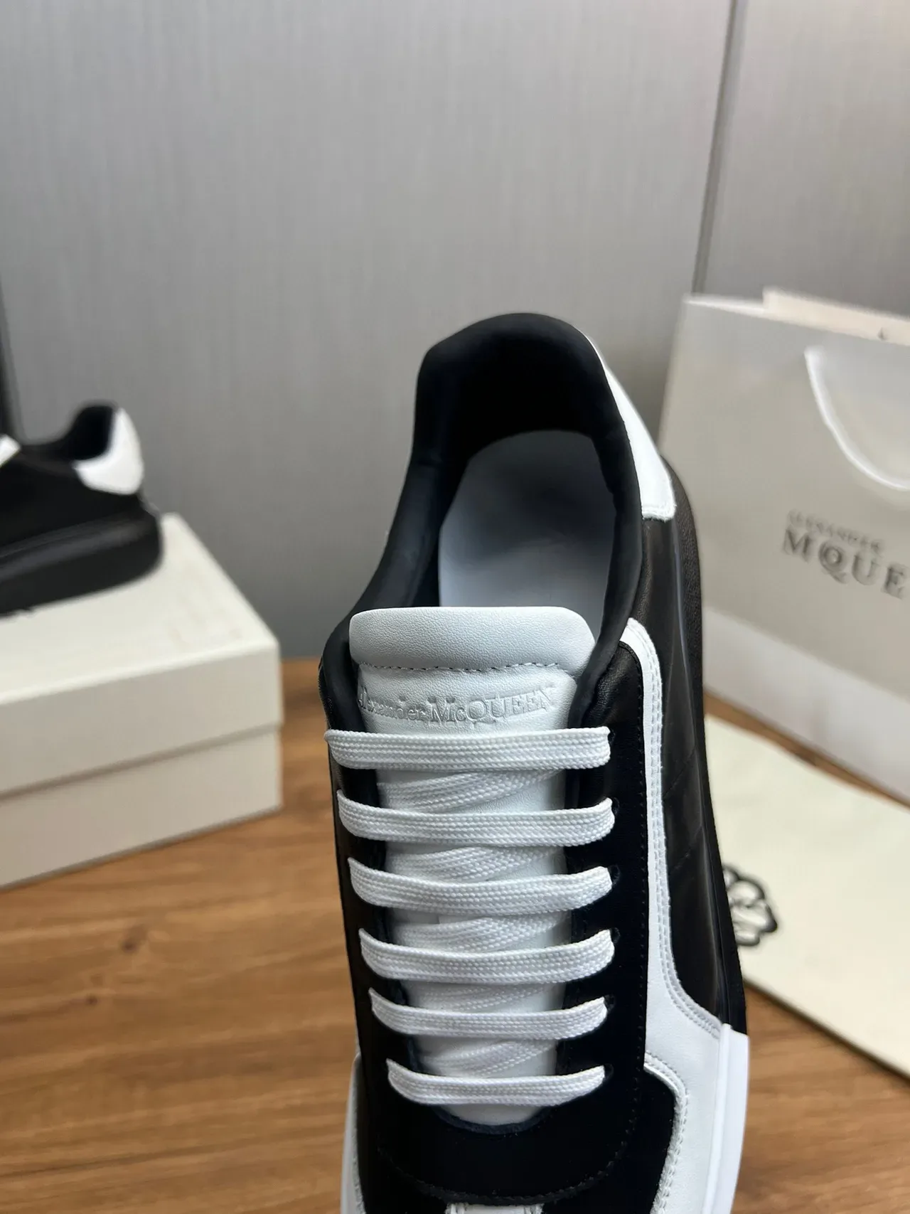 Black and White Two-Tone Platform Sneaker 2