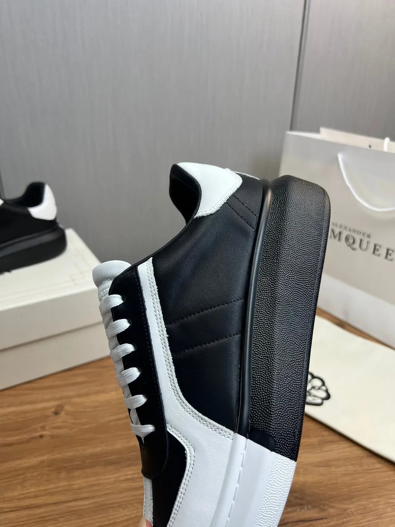 Black and White Two-Tone Platform Sneaker 3
