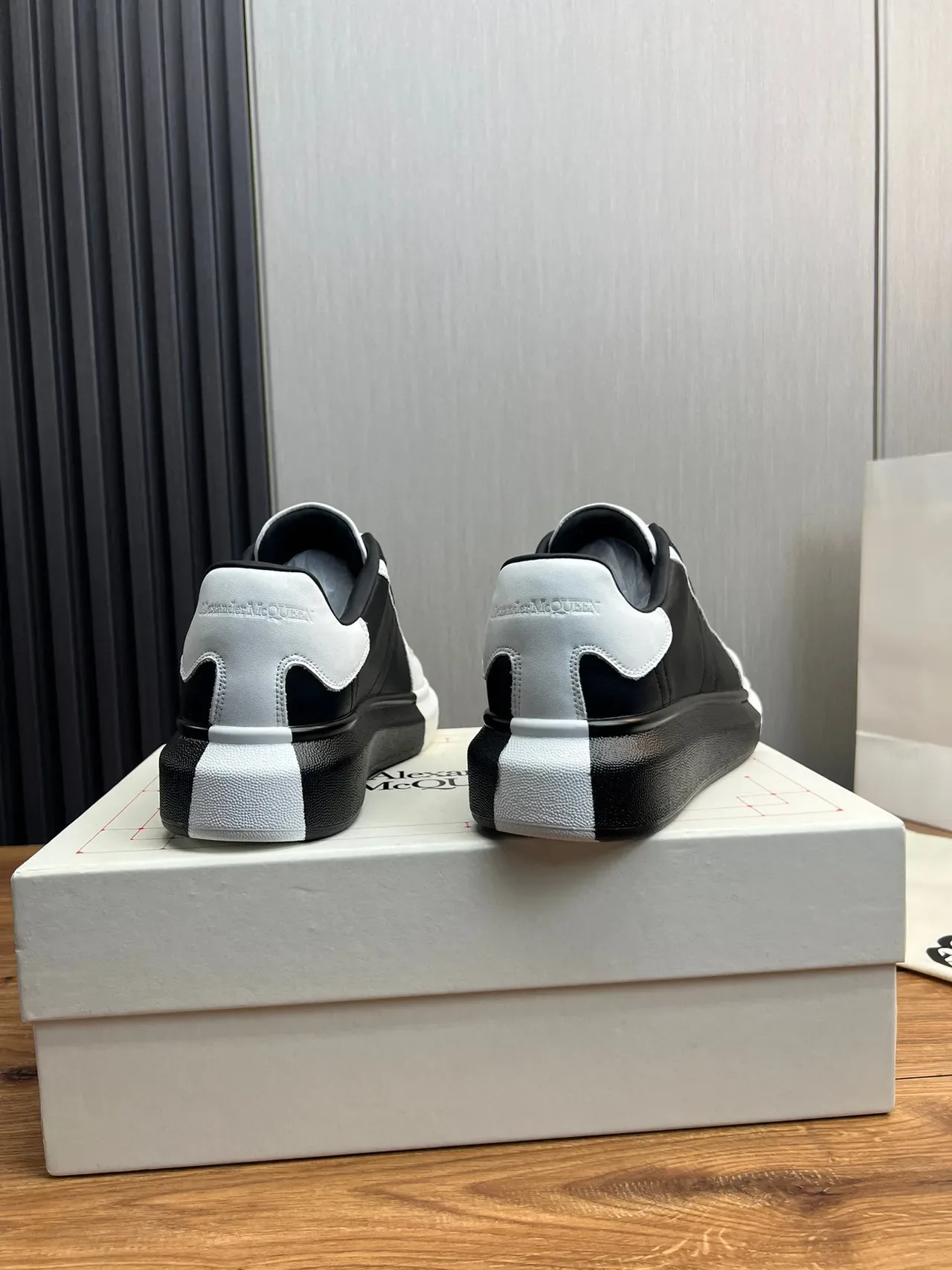 Black and White Two-Tone Platform Sneaker 7