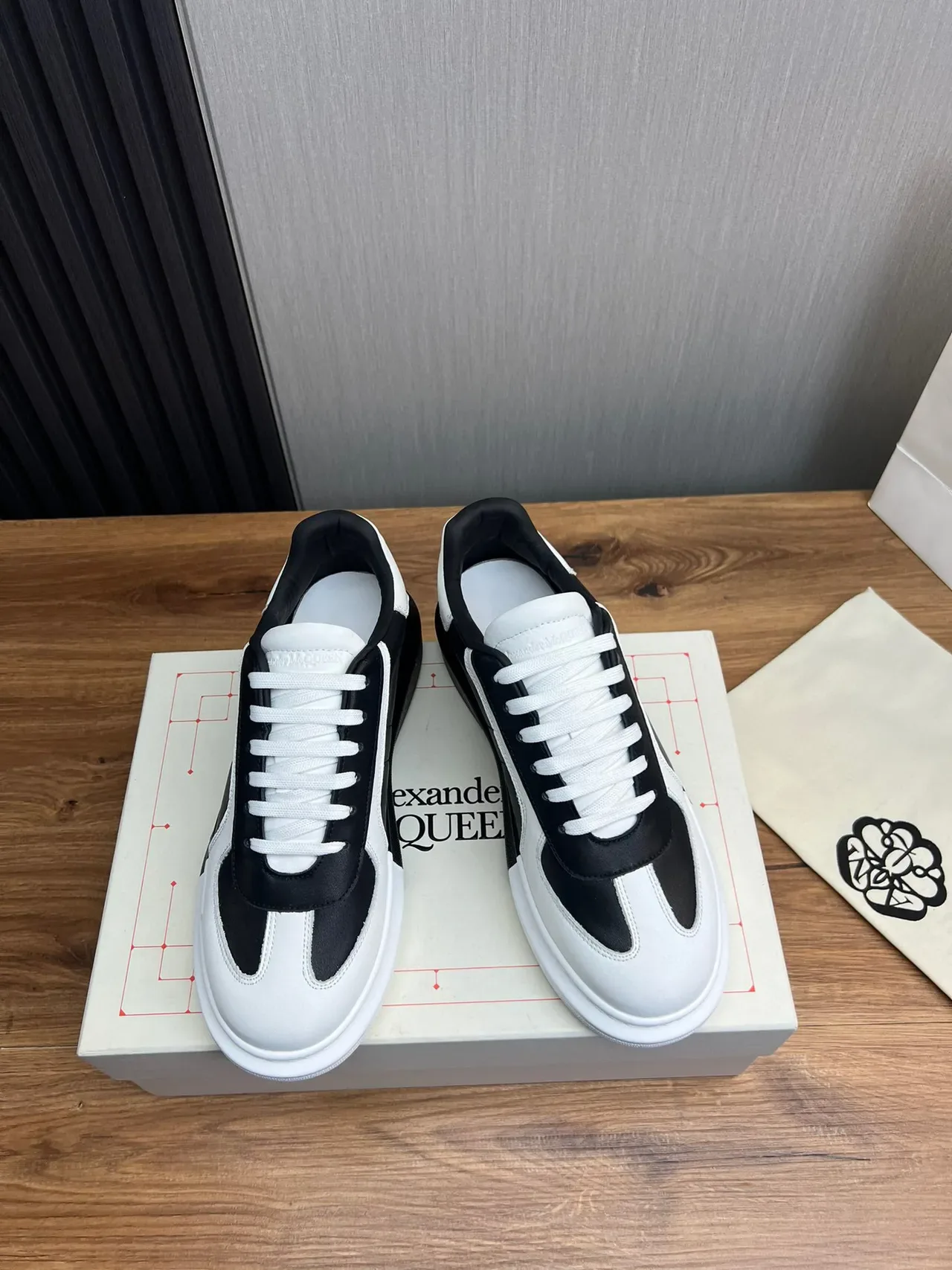 Black and White Two-Tone Platform Sneaker 8