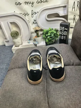 Black Beige Low-Top Leather Upper Sneakers 8