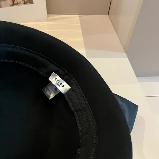 Black Beige Oversized Satin Bow Metal Logo Clasp Hat 8