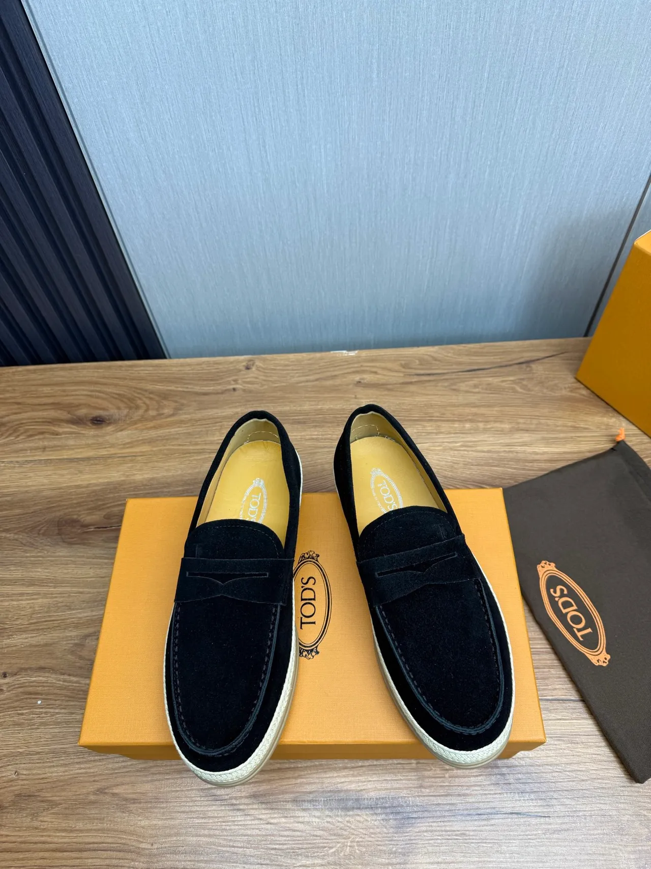 Black Beige Suede Penny Loafer 2
