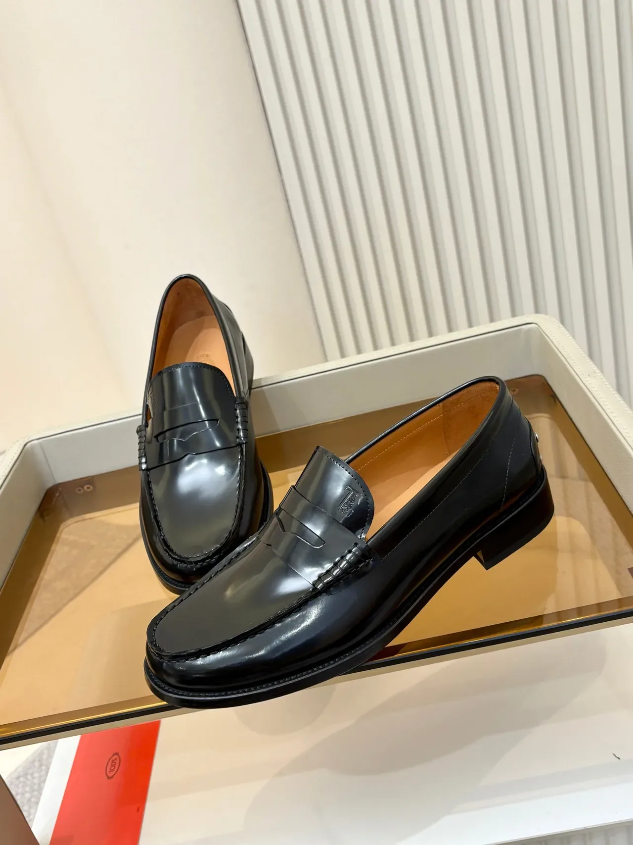 Black Brown Glossy Patent Leather Penny Strap Loafer 4