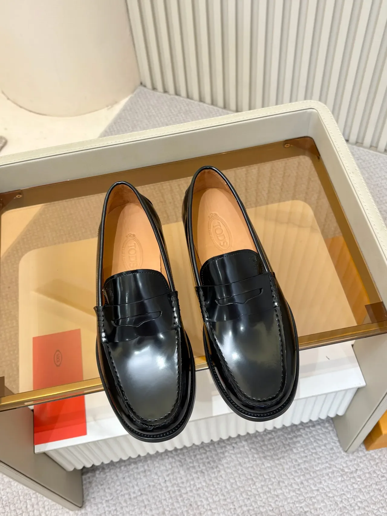 Black Brown Glossy Patent Leather Penny Strap Loafer 5