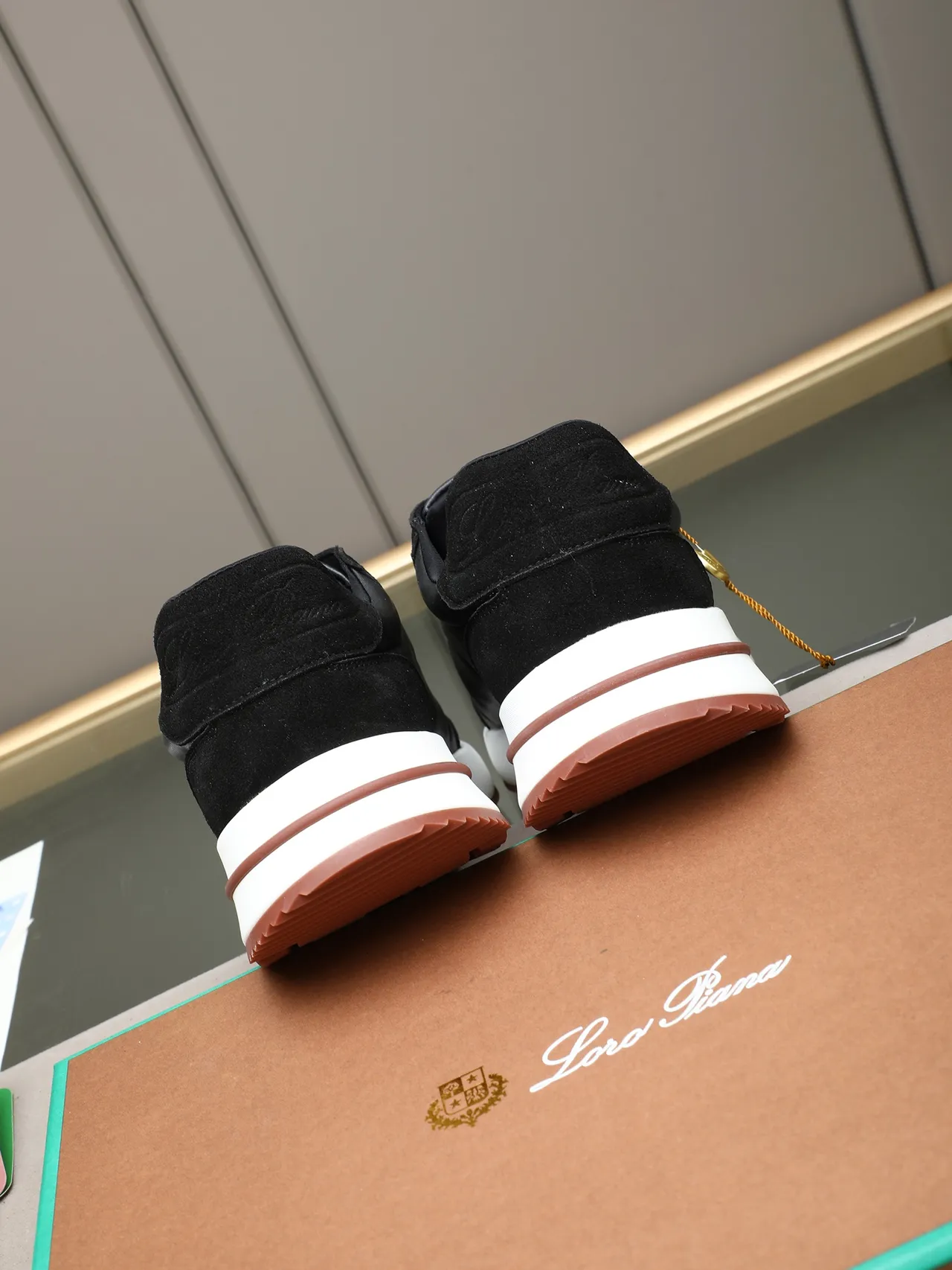 Black Brown Suede And Leather Upper Chunky Layered Sole Sneakers 3