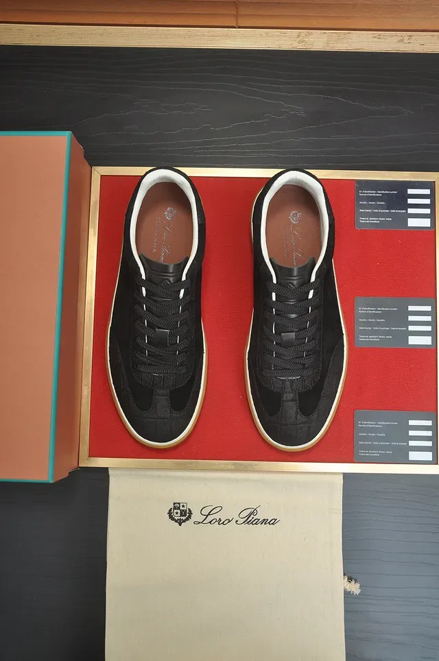Black Brown Suede Upper Gum Rubber Sole Sneakers 5