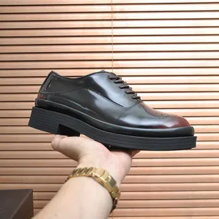 Black Burgundy Glossy Patent Leather Platform Sole Brogue